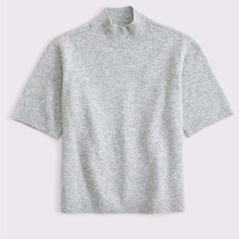 Abercrombie & Fitch Gray Turtleneck Short Sleeve Sweater